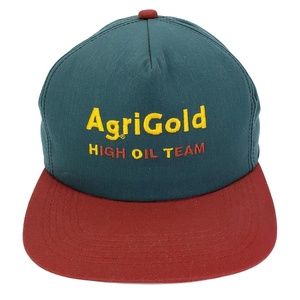 AgriGold‎ HOT High Oil Team VTG Snapback Hat Farm Cap K-Products USA Made Green